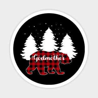 Buffalo Red Plaid Godmother Bear Matching Family Christmas Magnet